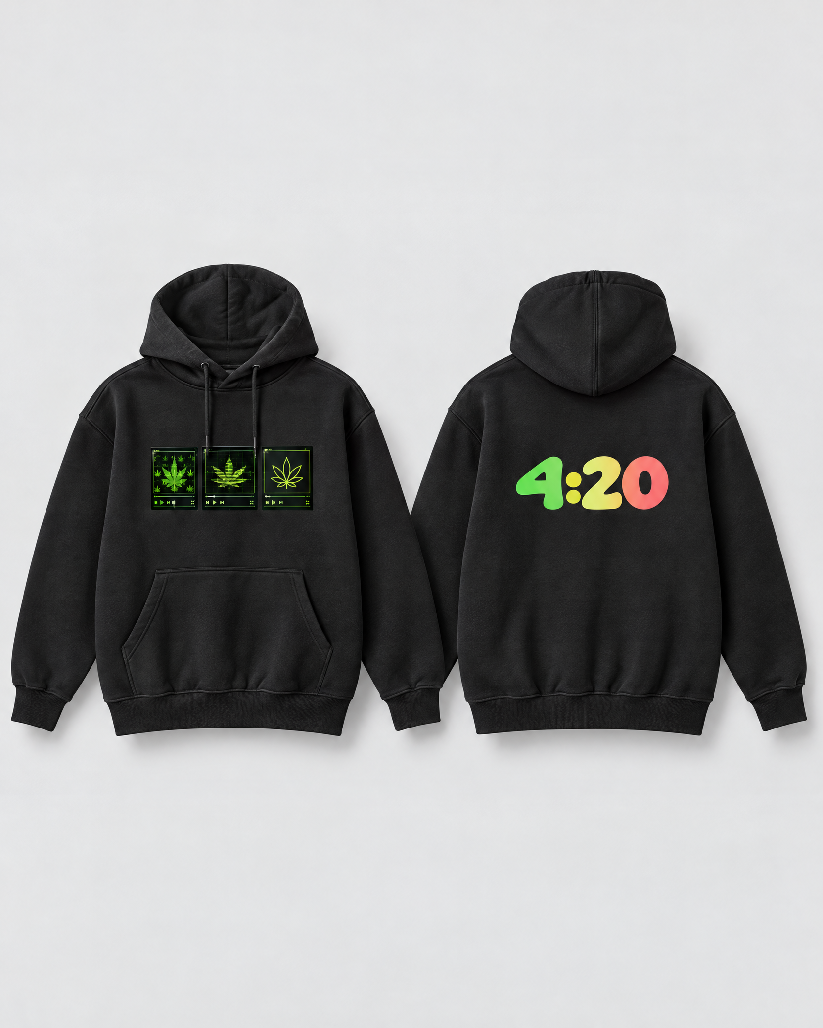 Good Energy hoodie shown from front and back