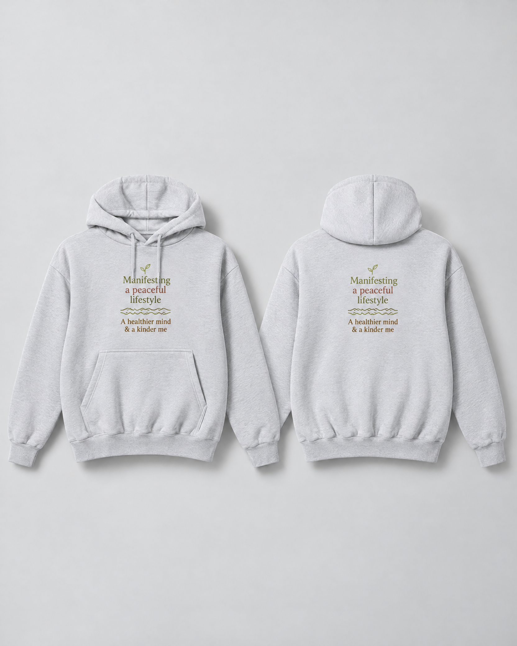 Quiet Statement hoodie shown from front and back